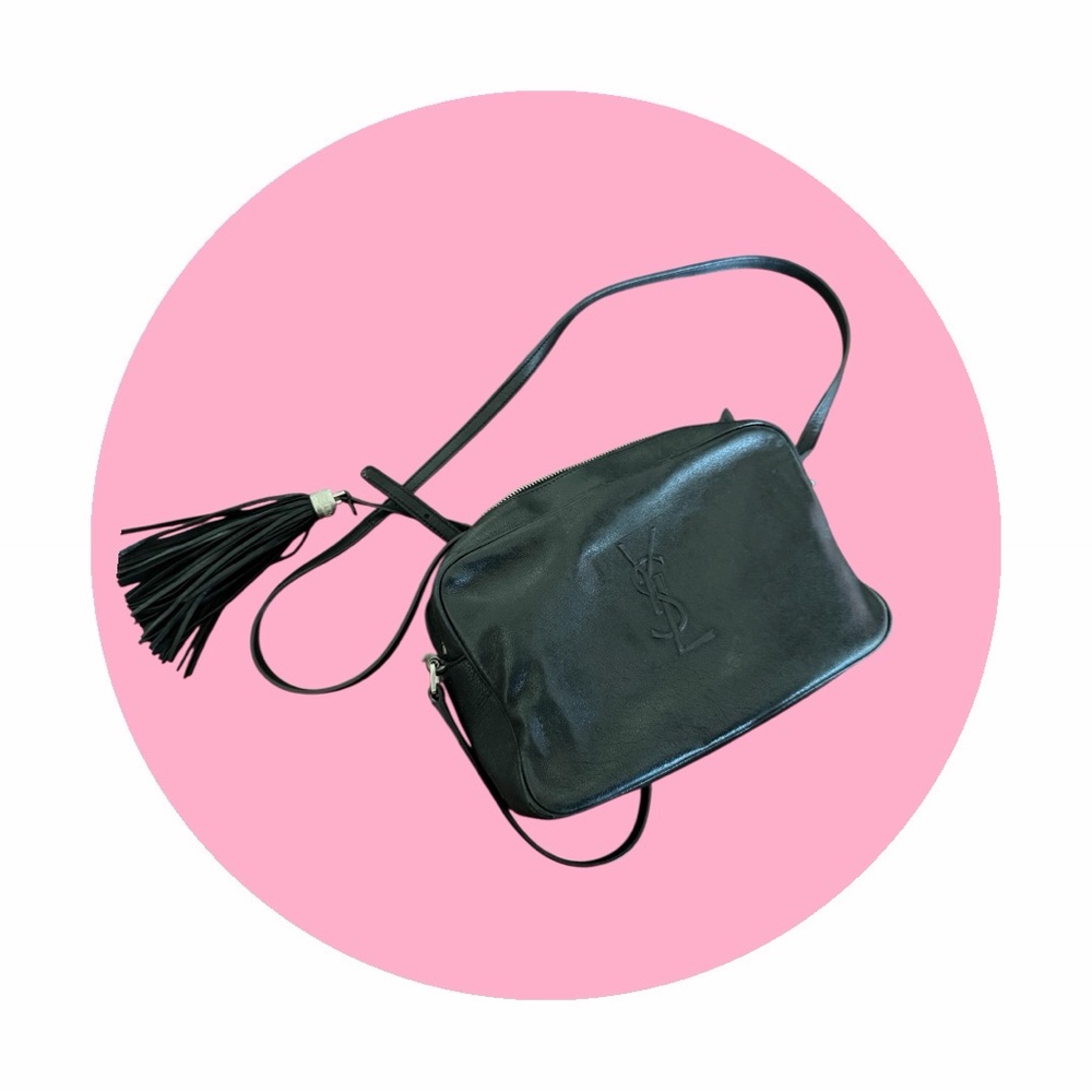 Yves Saint Laurent Black Crossbody Bag with Tassel